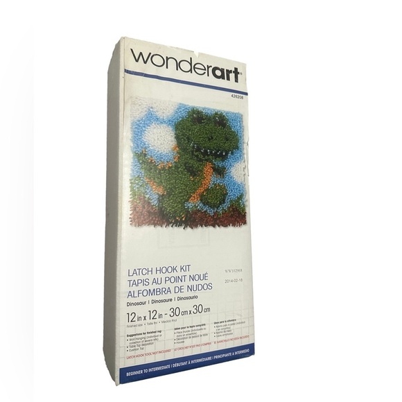 NEW Wonderart 426208 Dinosaur Latch Hook Kit 12x12” Online Video Instruction - Picture 1 of 2